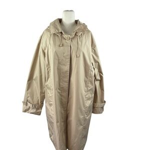 Totes‎ Women's Tan Hooded Trench Coat, Detachable Hood, Size Large